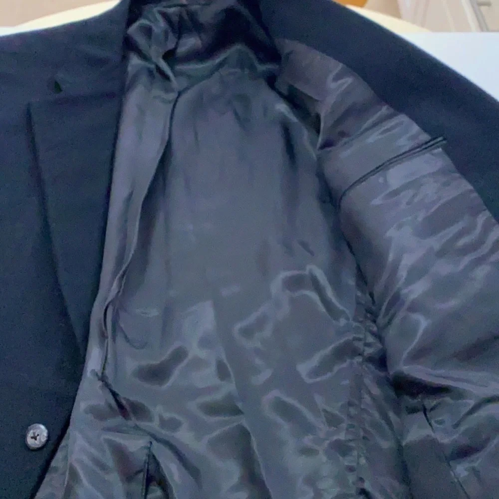 Vintage Black Cashmere Sport Coat Blazer Jacket 42L Old Money Classic